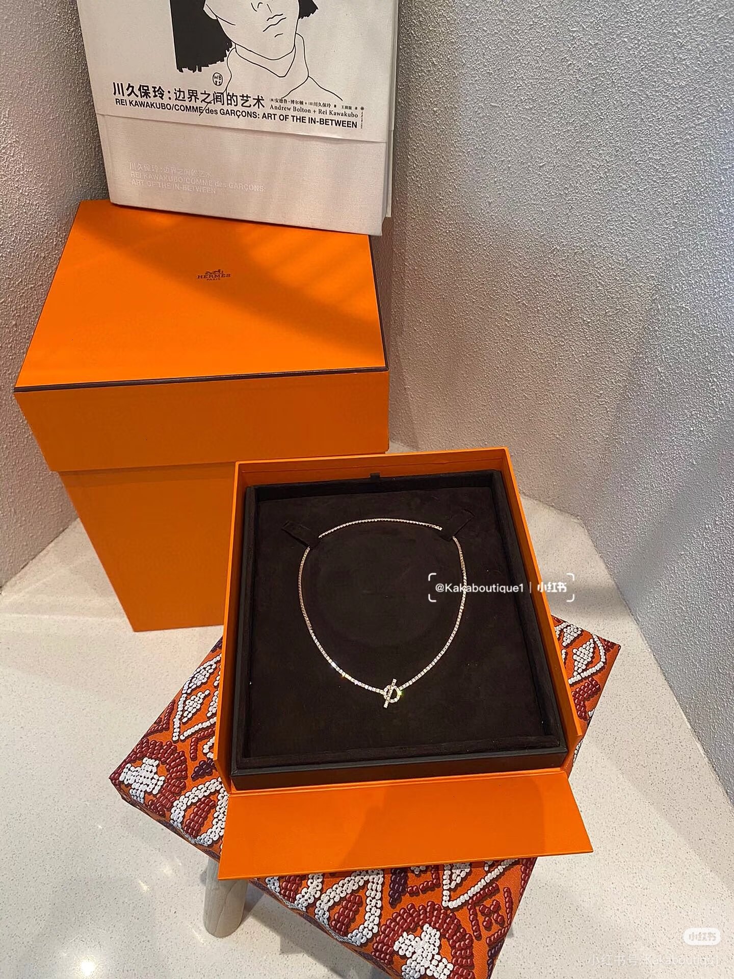 Hermès 爱马仕满钻Q项链玫瑰金白金