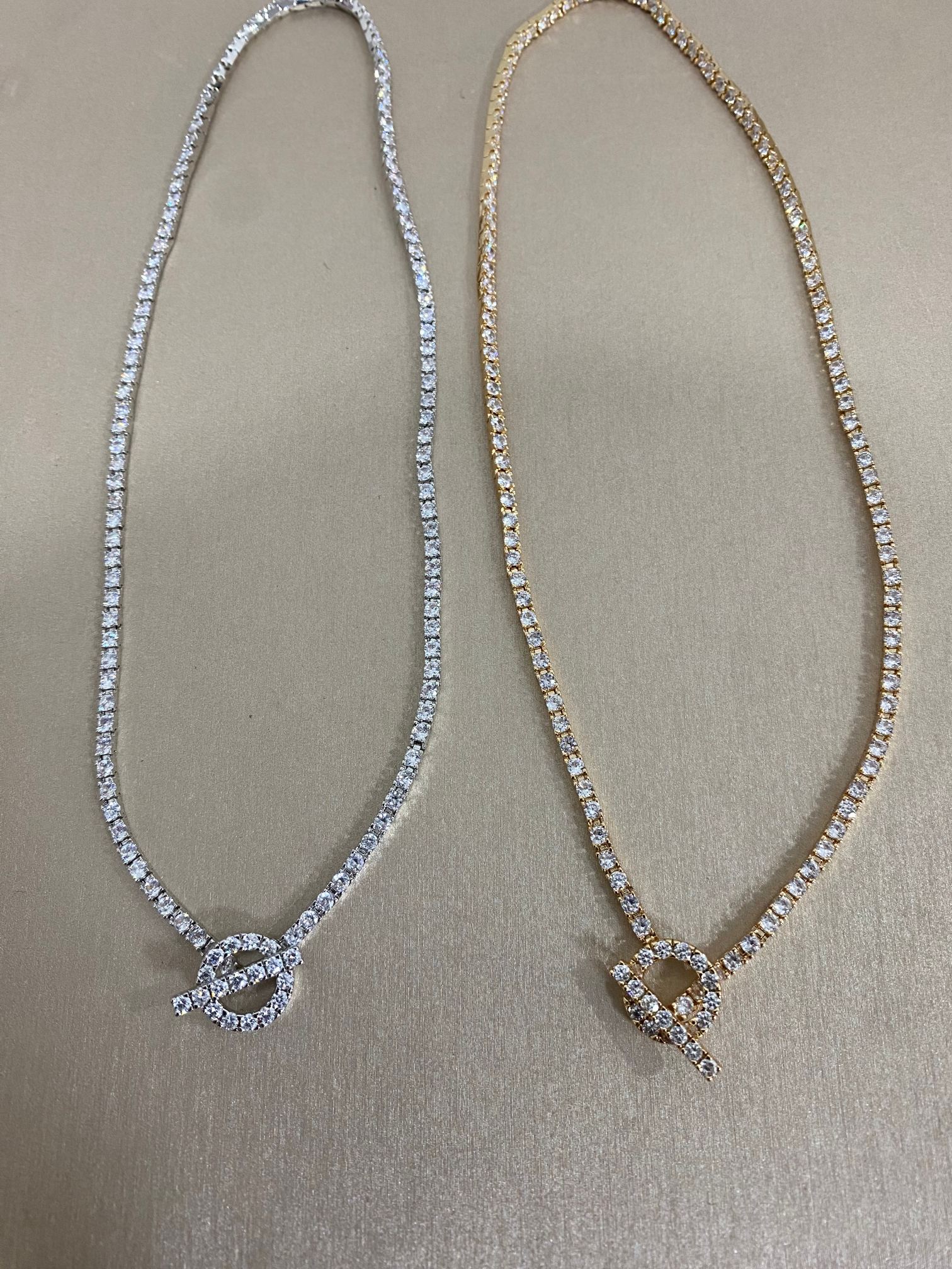 Hermès 爱马仕满钻Q项链玫瑰金白金