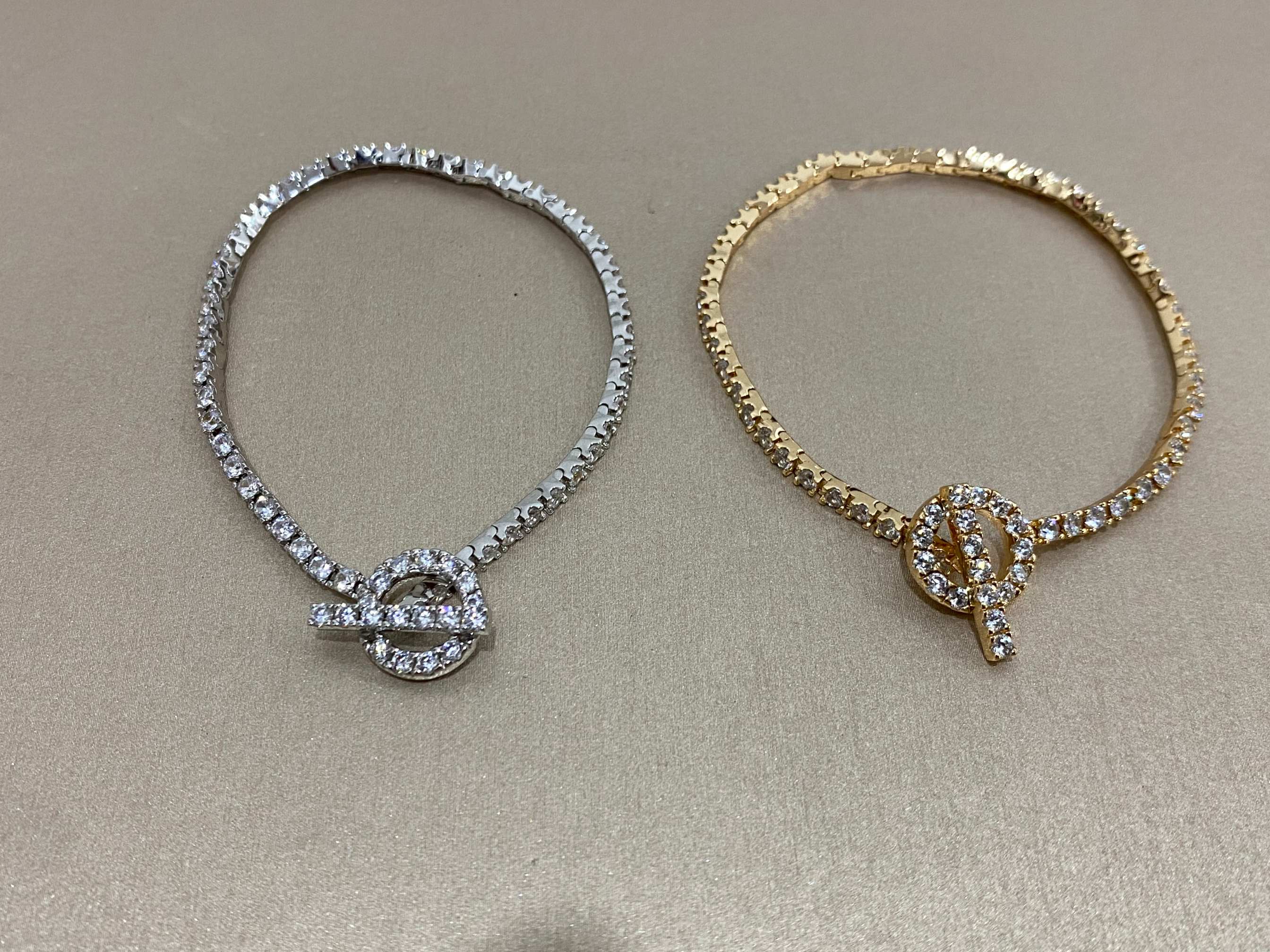 Hermès 爱马仕满钻Q手链玫瑰 金白金 16 18CM