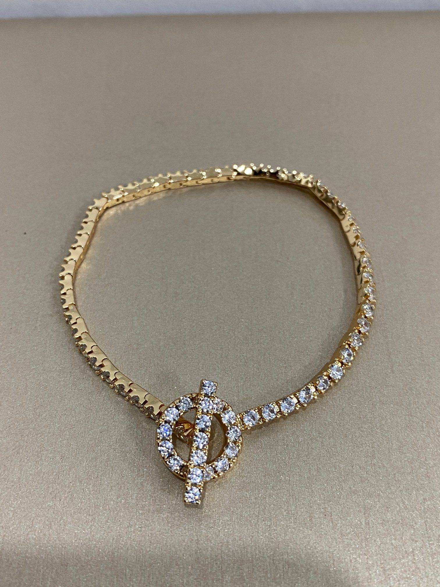 Hermès 爱马仕满钻Q手链玫瑰 金白金 16 18CM