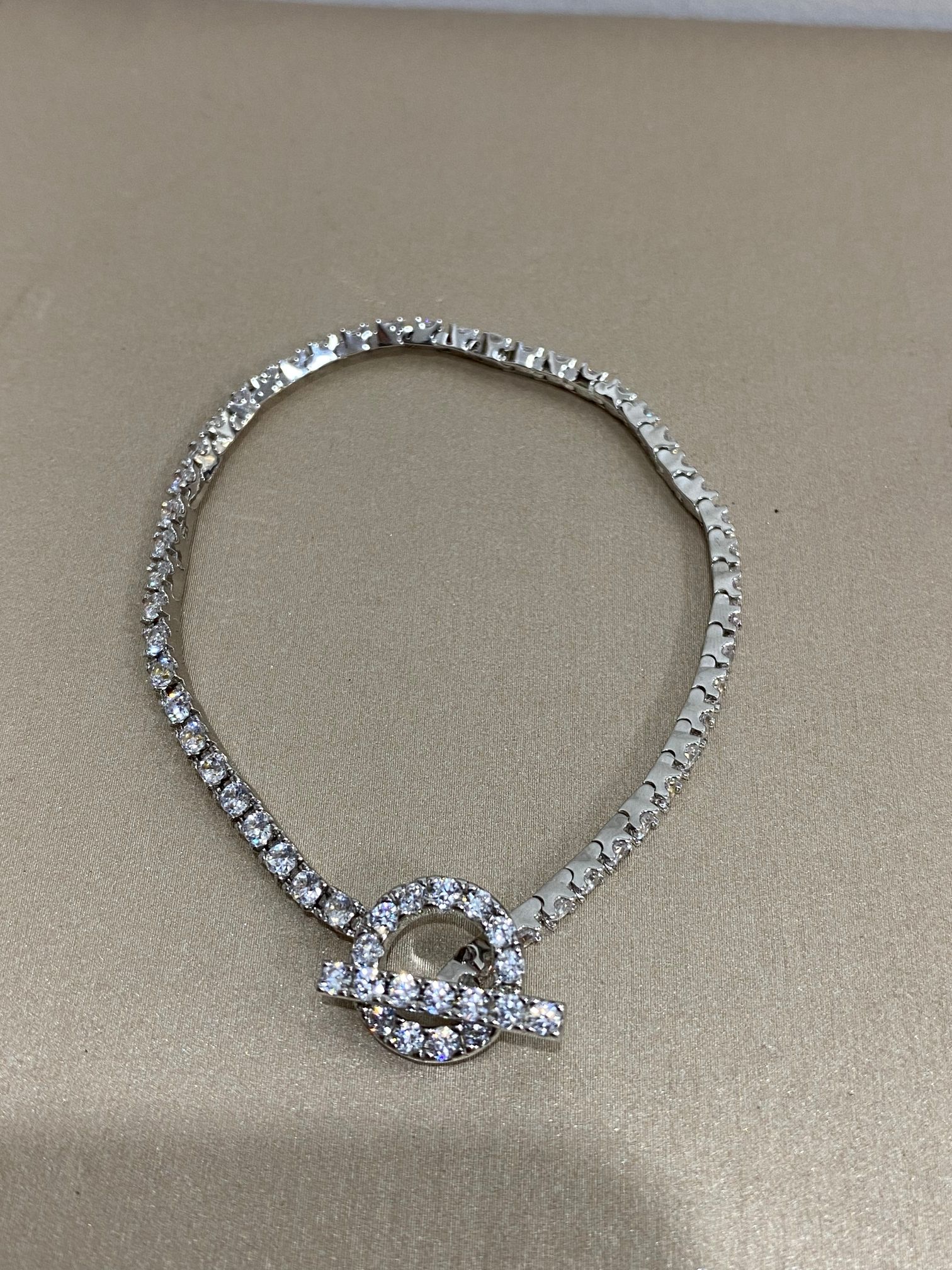 Hermès 爱马仕满钻Q手链玫瑰 金白金 16 18CM