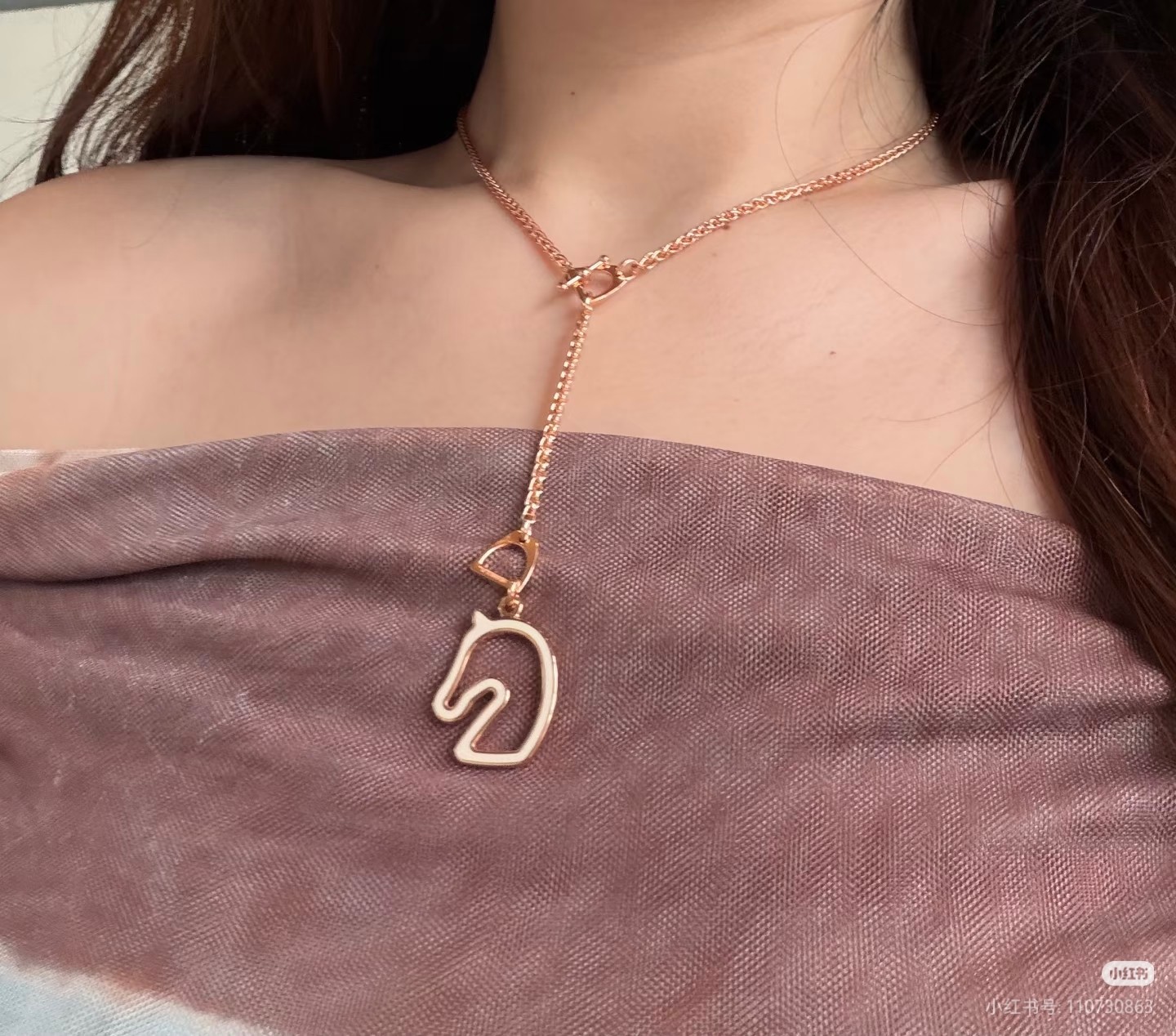 Hermès 爱马仕新款珐琅小马项链