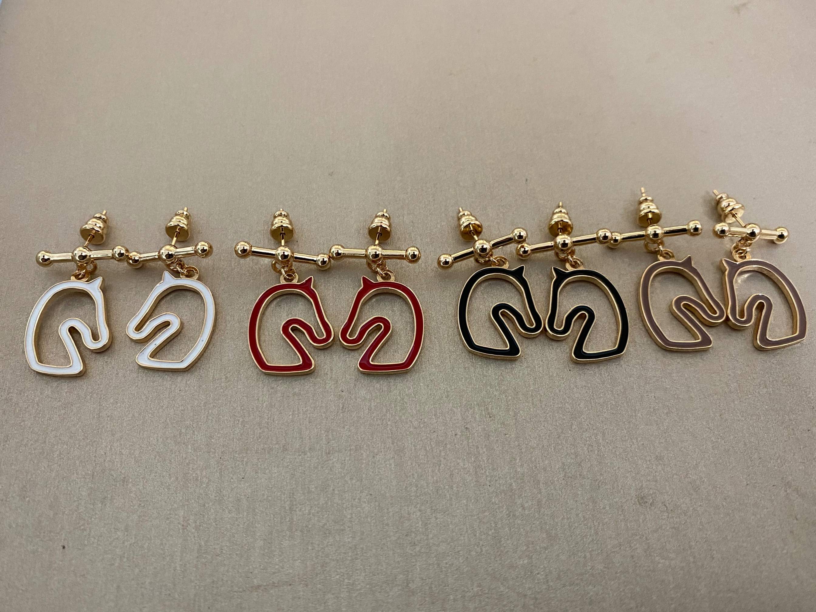 Hermès 爱马仕新款珐琅小马耳环