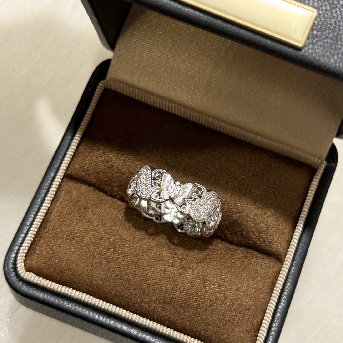 
A6239  ✨独立设计师款 中古风 小清新 蝴蝶结 镂空 蕾丝边 戒指 新款 高端定制 S925纯银