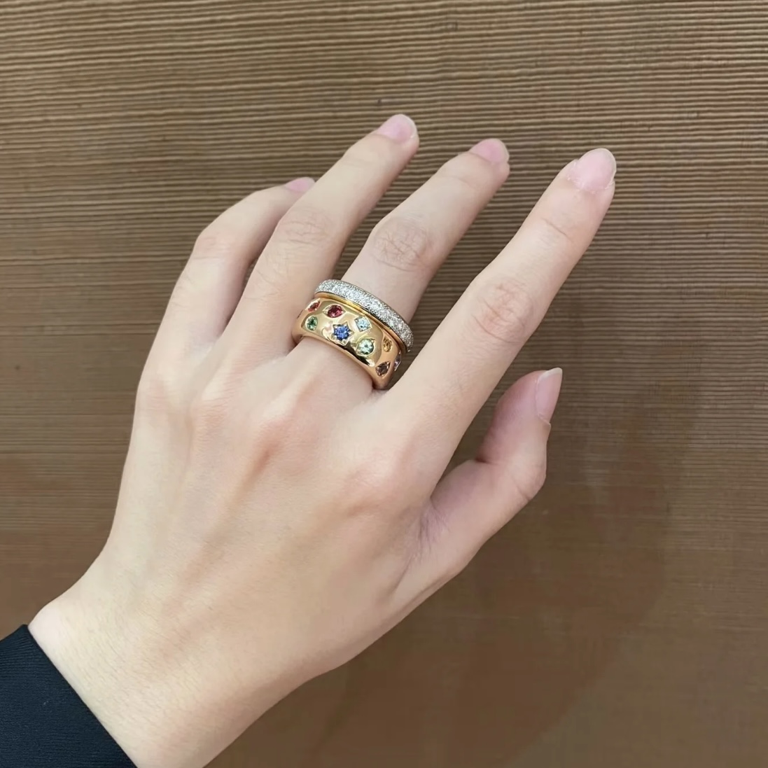
A6547  👑宝曼兰朵 大牌珠宝 权志龙同款 独家首发 高端定制 重工 高级系列  彩虹糖 陨石坑 