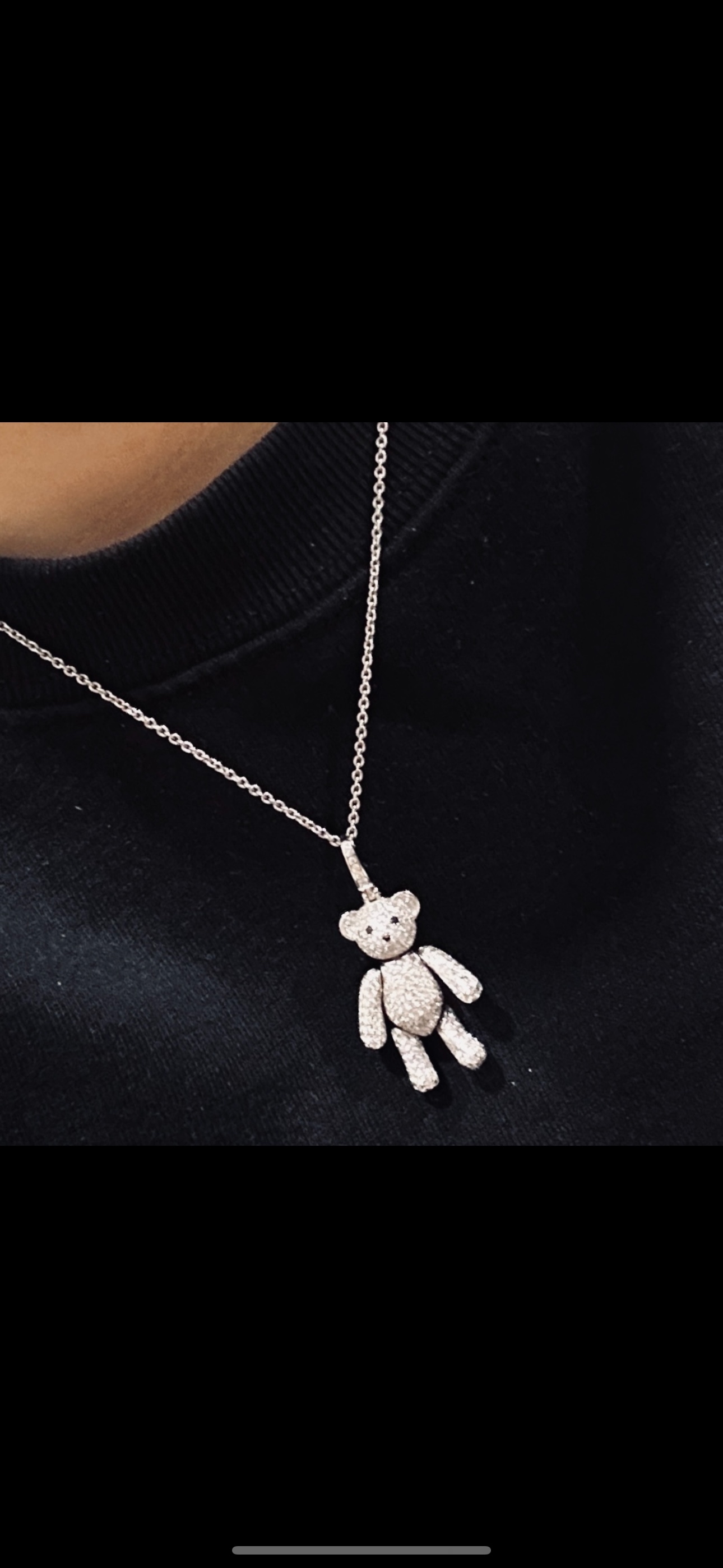 
A6670 👑质感爆棚的 摩洛哥 大牌 经典 时尚 小熊 满钻 灵动 项链 高品质 原单 925纯银镶