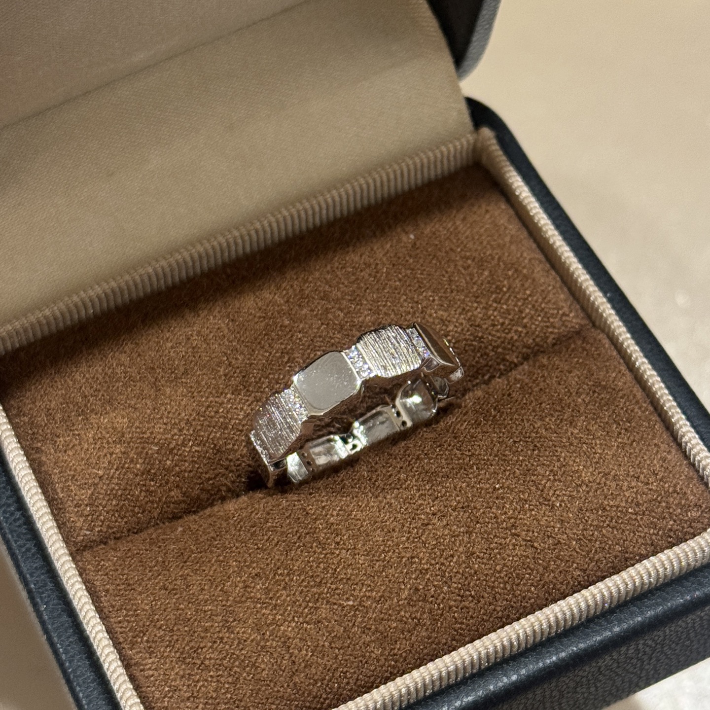 A6689    👑 Independent designer's new block brushed ring with semi - Jewelry 9