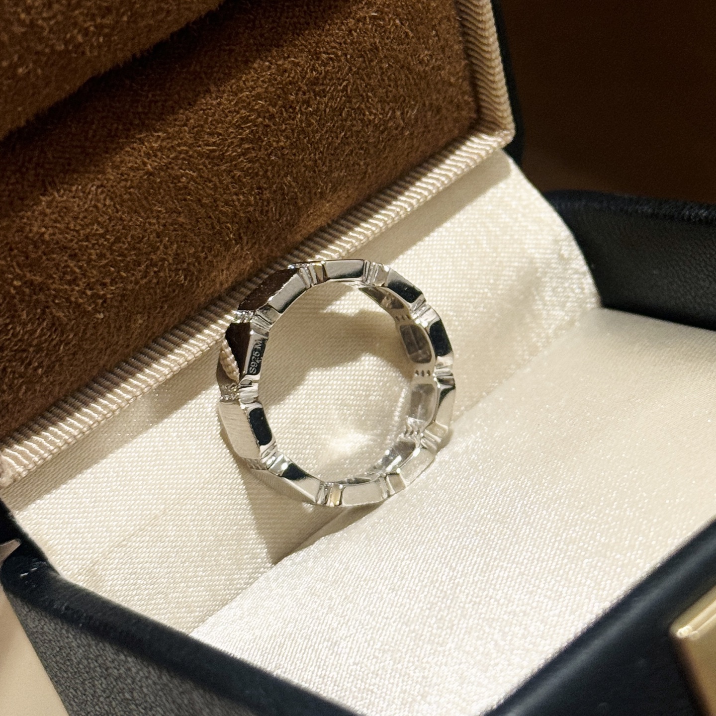 A6689    👑 Independent designer's new block brushed ring with semi - Jewelry 4