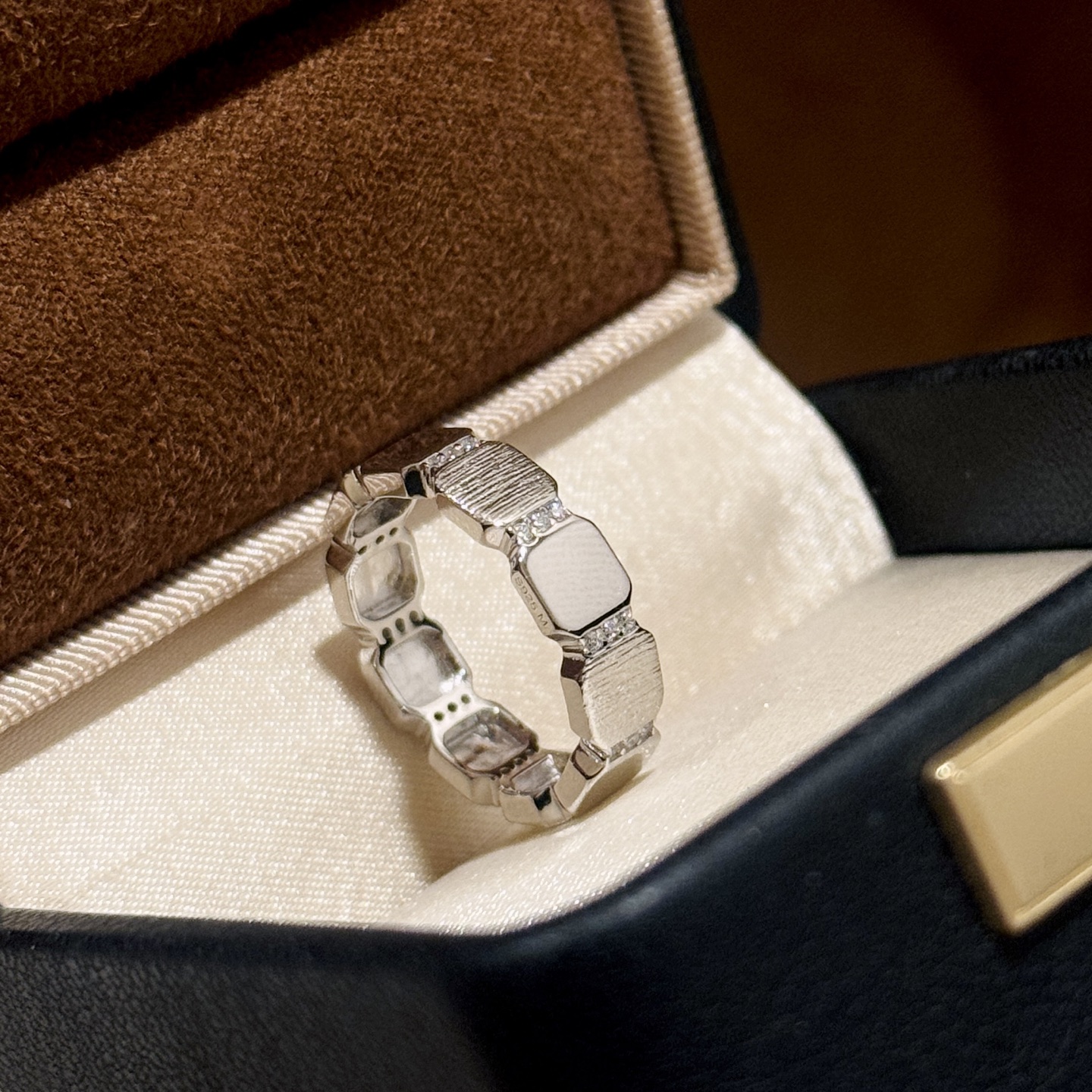 A6689    👑 Independent designer's new block brushed ring with semi - Jewelry 7