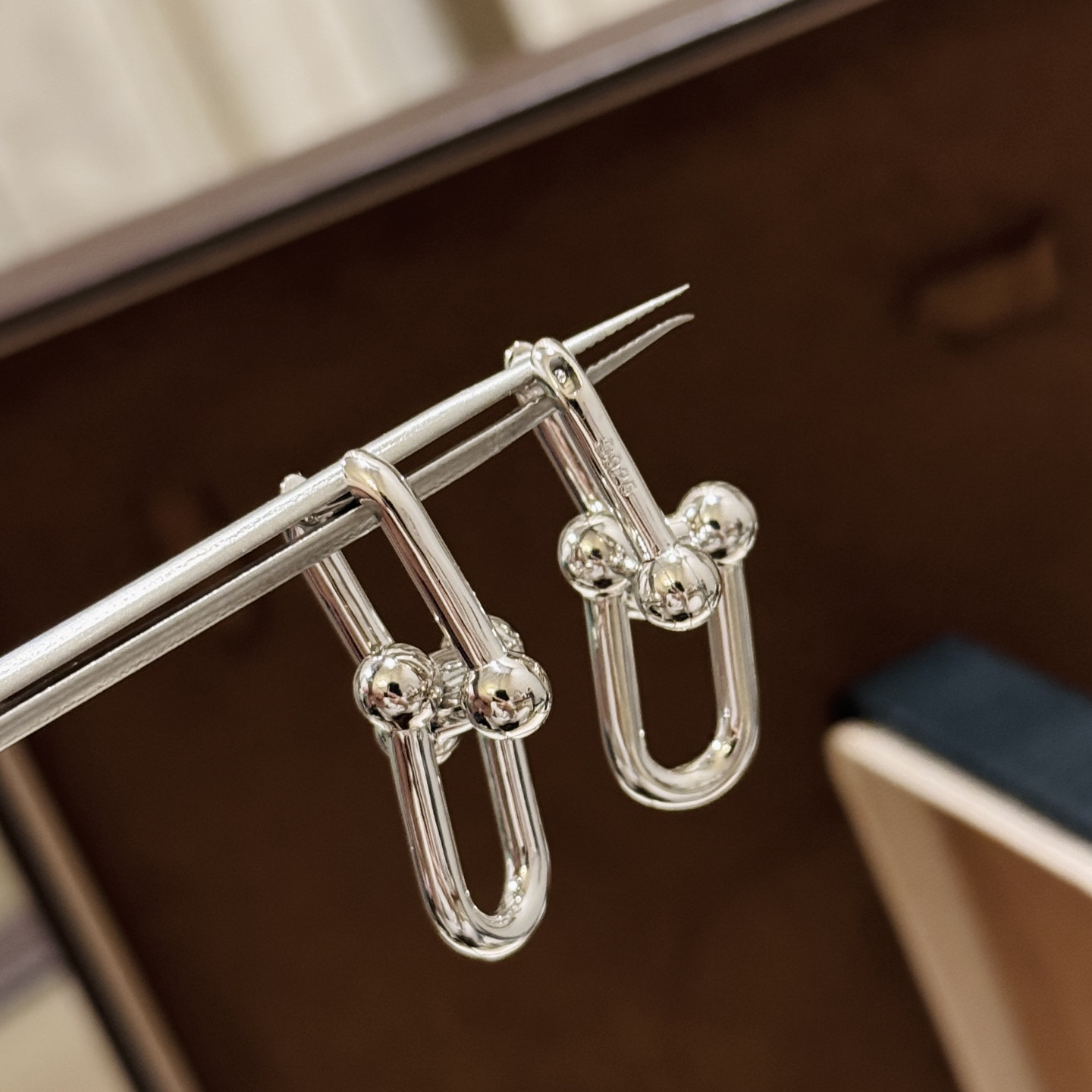 Hermès T家 款 关节系列 双环 光面耳钉