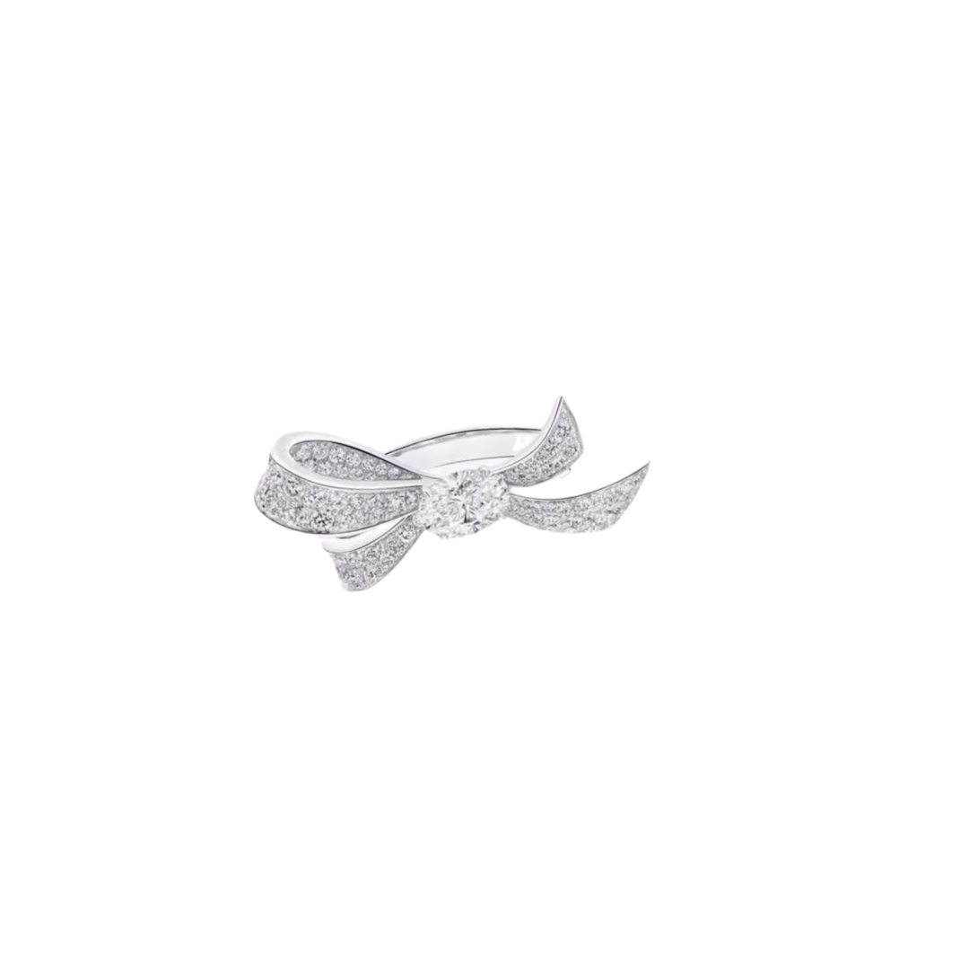 A7134   👑 Brand new high-end jewelry bow pigeon egg oval diamond ring - Jewelry 2
