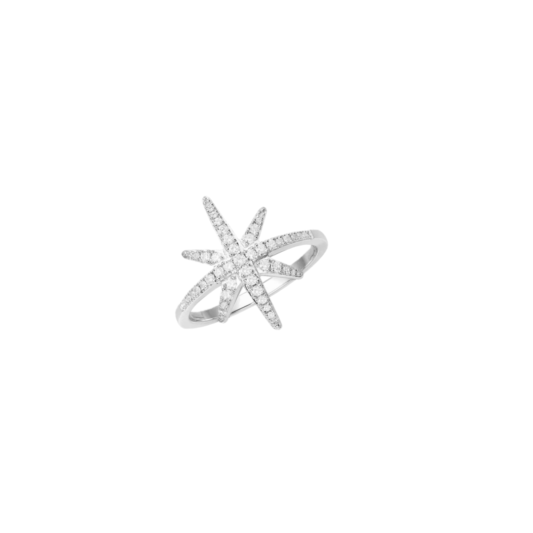 Hermès A7177 Monaco 流星系列 八芒星 米字 满钻 戒指 星星 最火爆 上手超美的 精选 进口s925纯银材质电镀厚金 一致纯银材质 678码齐 铂金色 纯银戒指