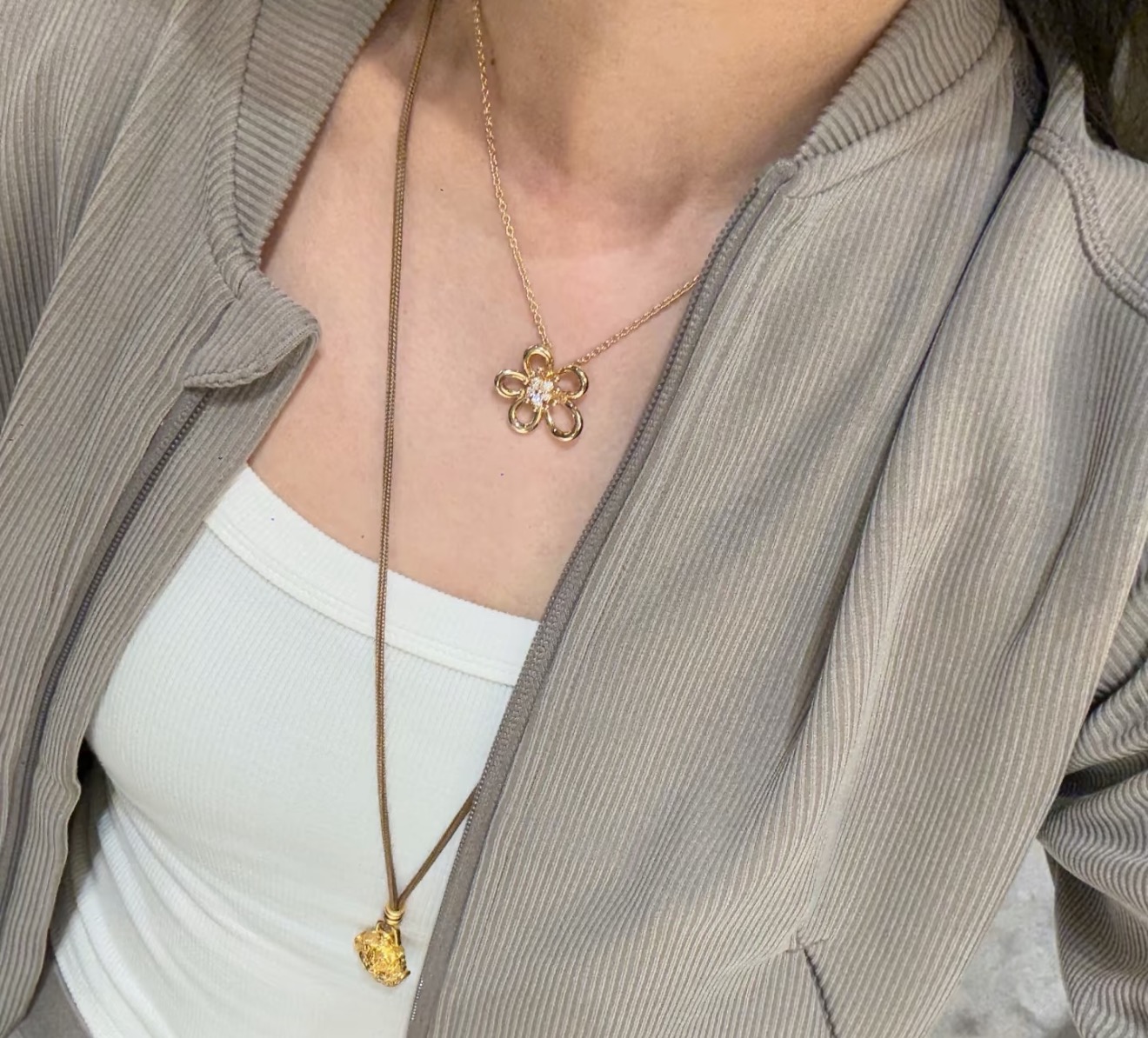 【精工版本】👑梵克雅宝新款 🌼花朵 大花光面项链 奢侈 高碳钻满钻 项链 完美演绎大牌范儿 360°无死