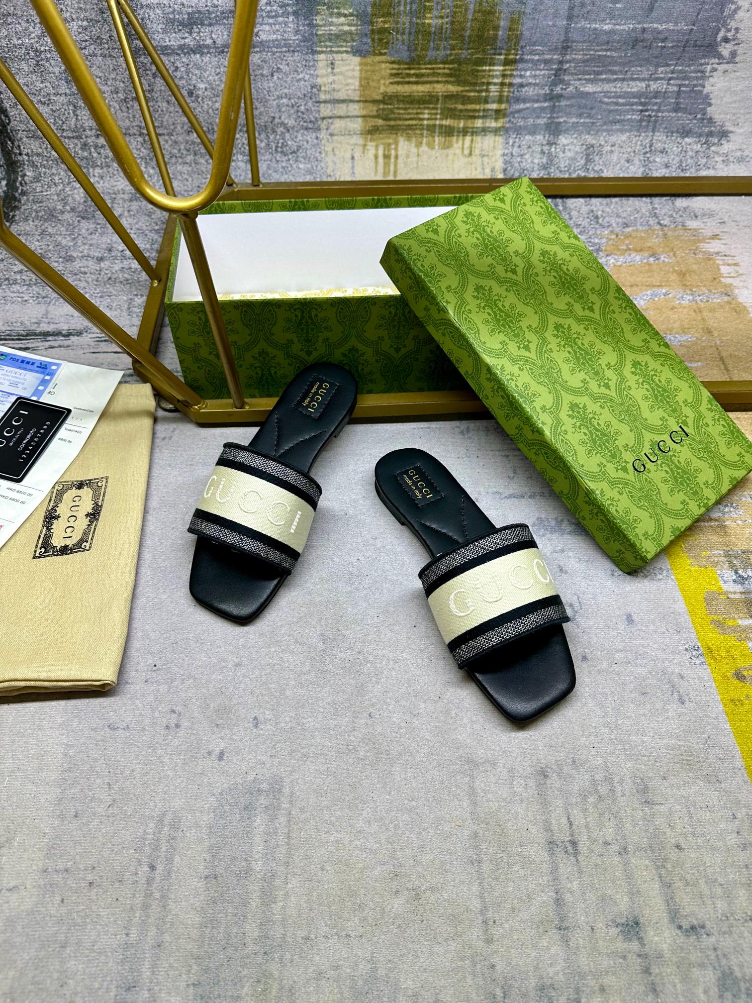 Gucci Women's Cotton Blend Slide Sandal with Embroidered Logo 5 a1742020443108 2268