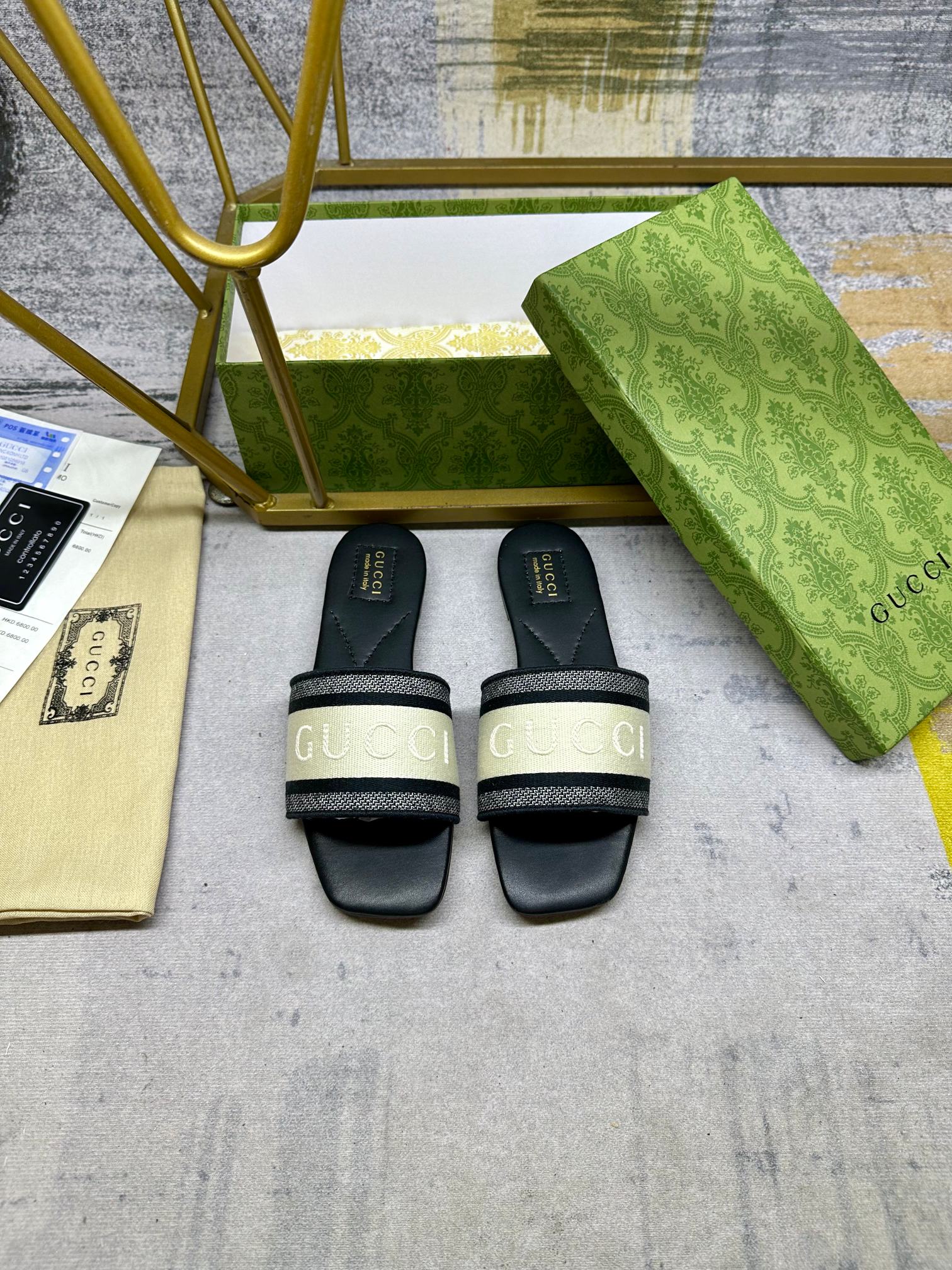 Gucci Women's Cotton Blend Slide Sandal with Embroidered Logo 6 a1742020443205 4822