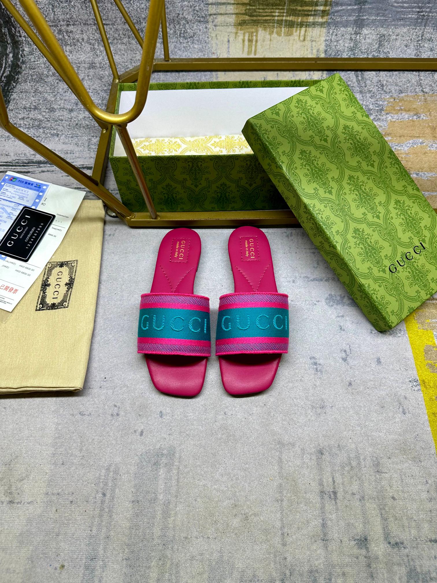 Gucci Slides Cotton Blend Pink, Size 35-40, Lambskin Lining 5 a1742020662837 4706