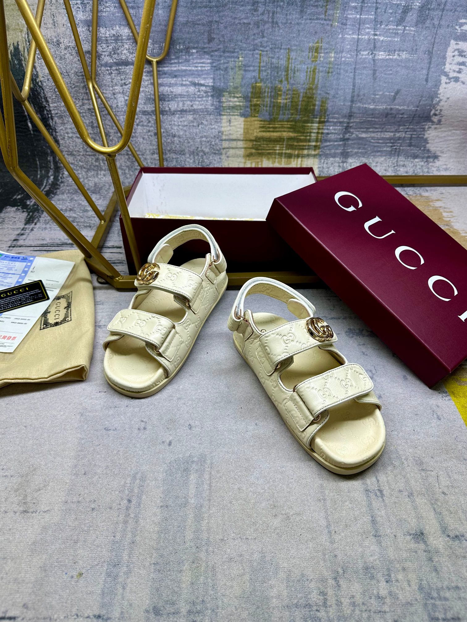 Gucci GG Leather Sandals with Double G Hardware & Adjustable Straps 5 a1742371611315 4362