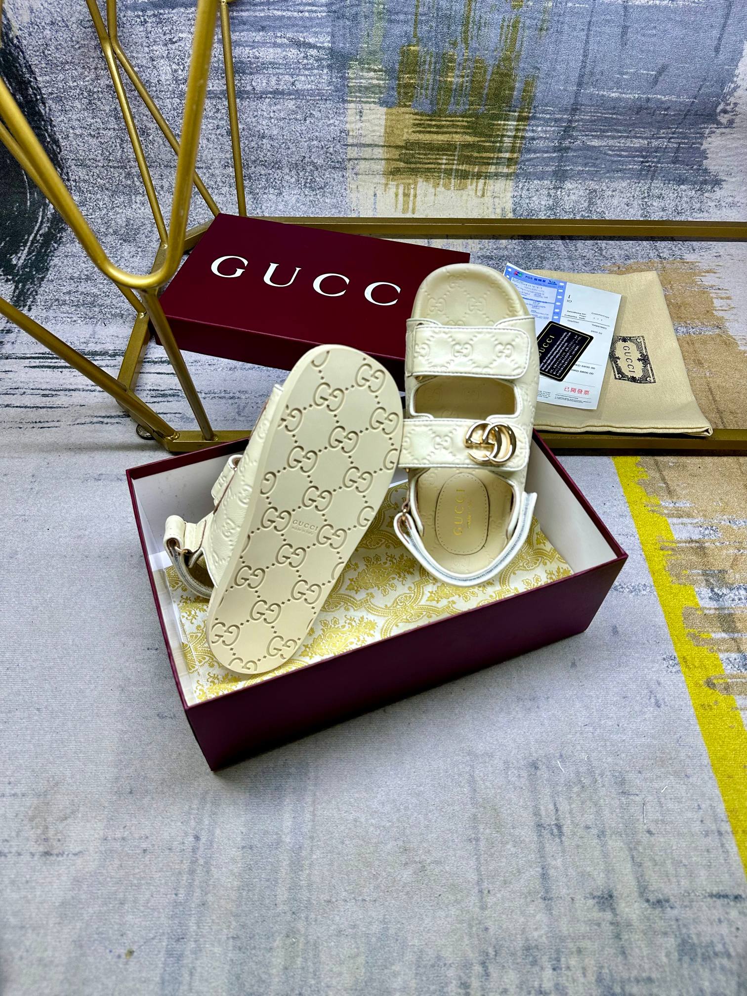 Gucci GG Leather Sandals with Double G Hardware & Adjustable Straps 7 a1742371611597 7610