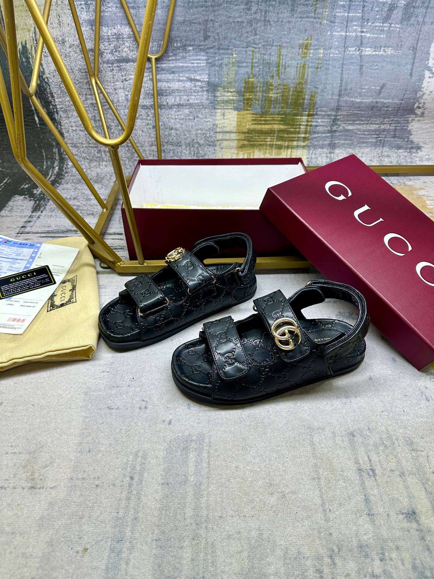 Gucci Leather Sandals with Double G - Iconic Style & Adjustable Straps 3 a1742371865829 7710