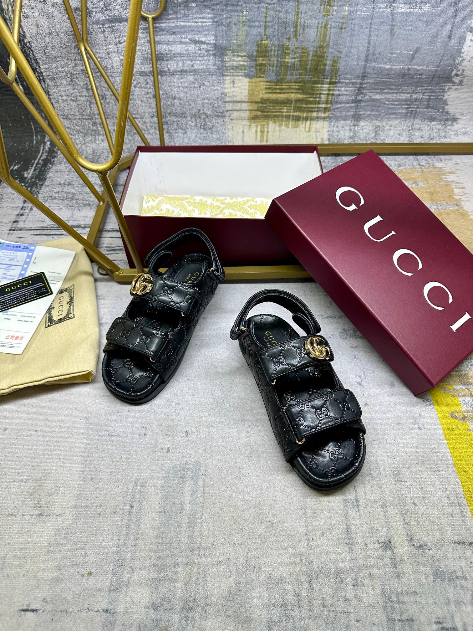 Gucci Leather Sandals with Double G - Iconic Style & Adjustable Straps 5 a1742371865960 0881