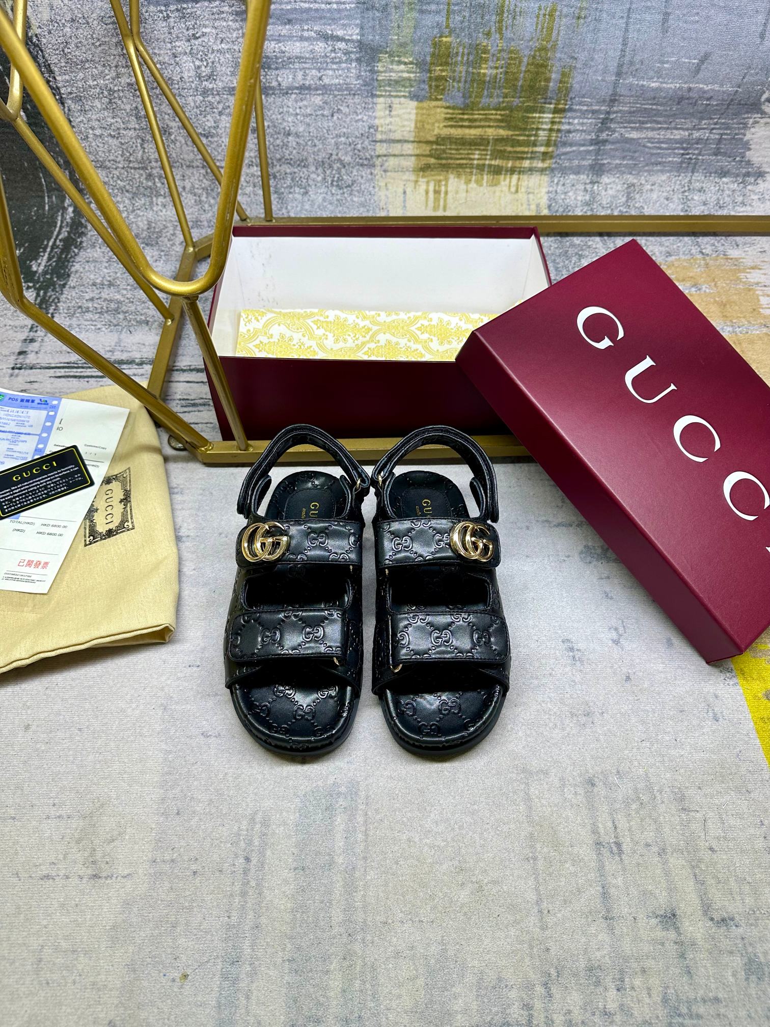 Gucci Leather Sandals with Double G - Iconic Style & Adjustable Straps 4 a1742371871522 6768