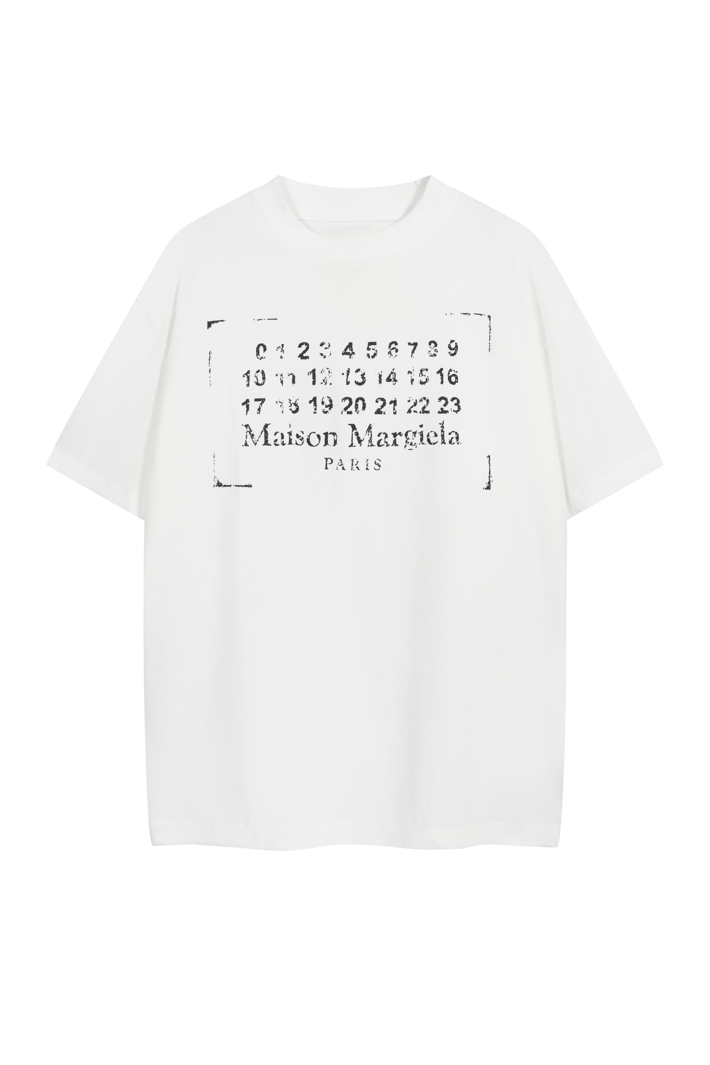 🔥🔥 White, stock complete 8053#MM6 Letter LOGO short-sleeved T-shirt, black, off-white, sizes 46, 48, 50, 52. Craft de…