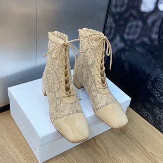 Dior Good Boots Replica For Cheap Rose Embroidery Genuine Leather Sheepskin Spring/Summer Collection