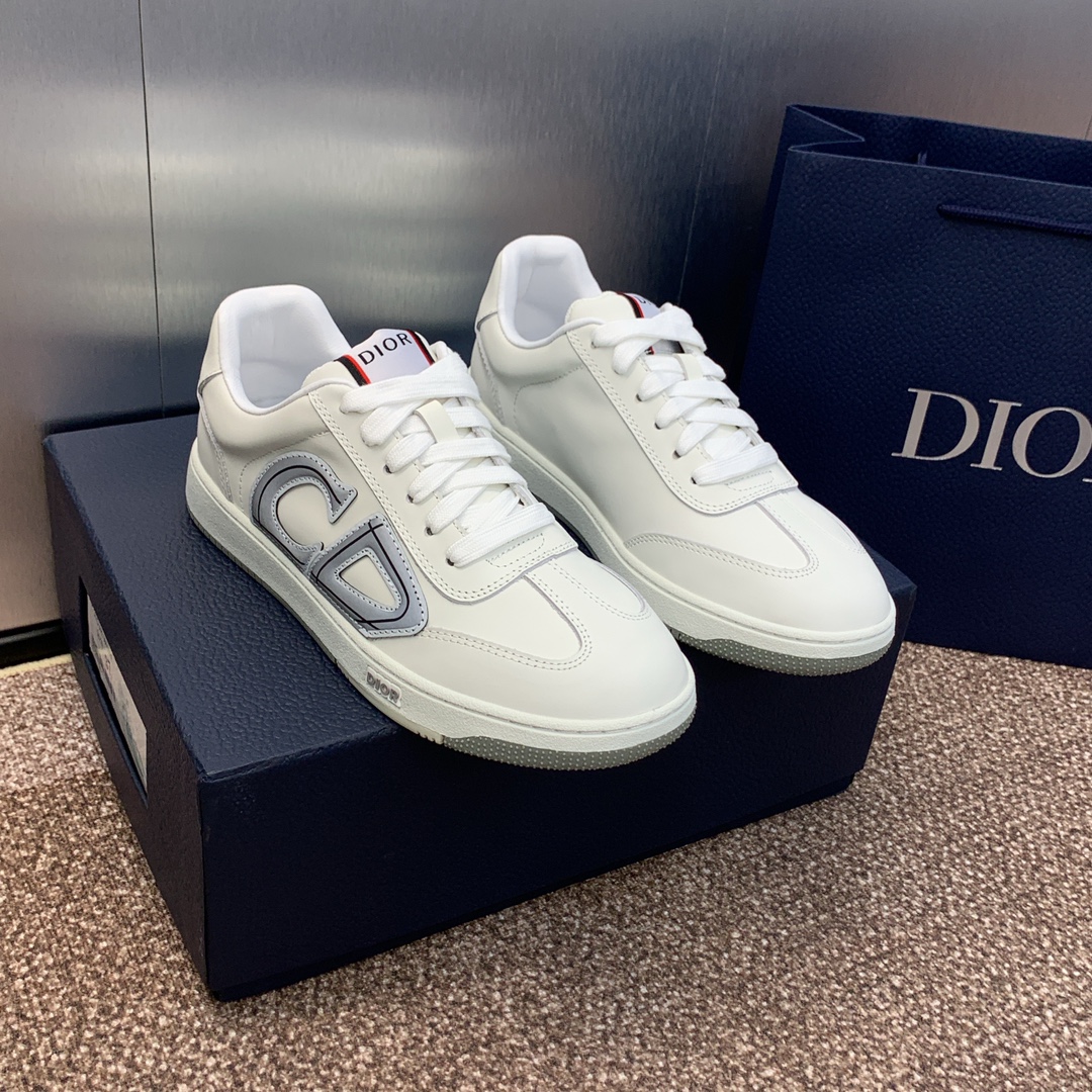Dior Skateboard Shoes White Unisex Cowhide Fabric Sheepskin Silk TPU Spring/Summer Collection Vintage Casual