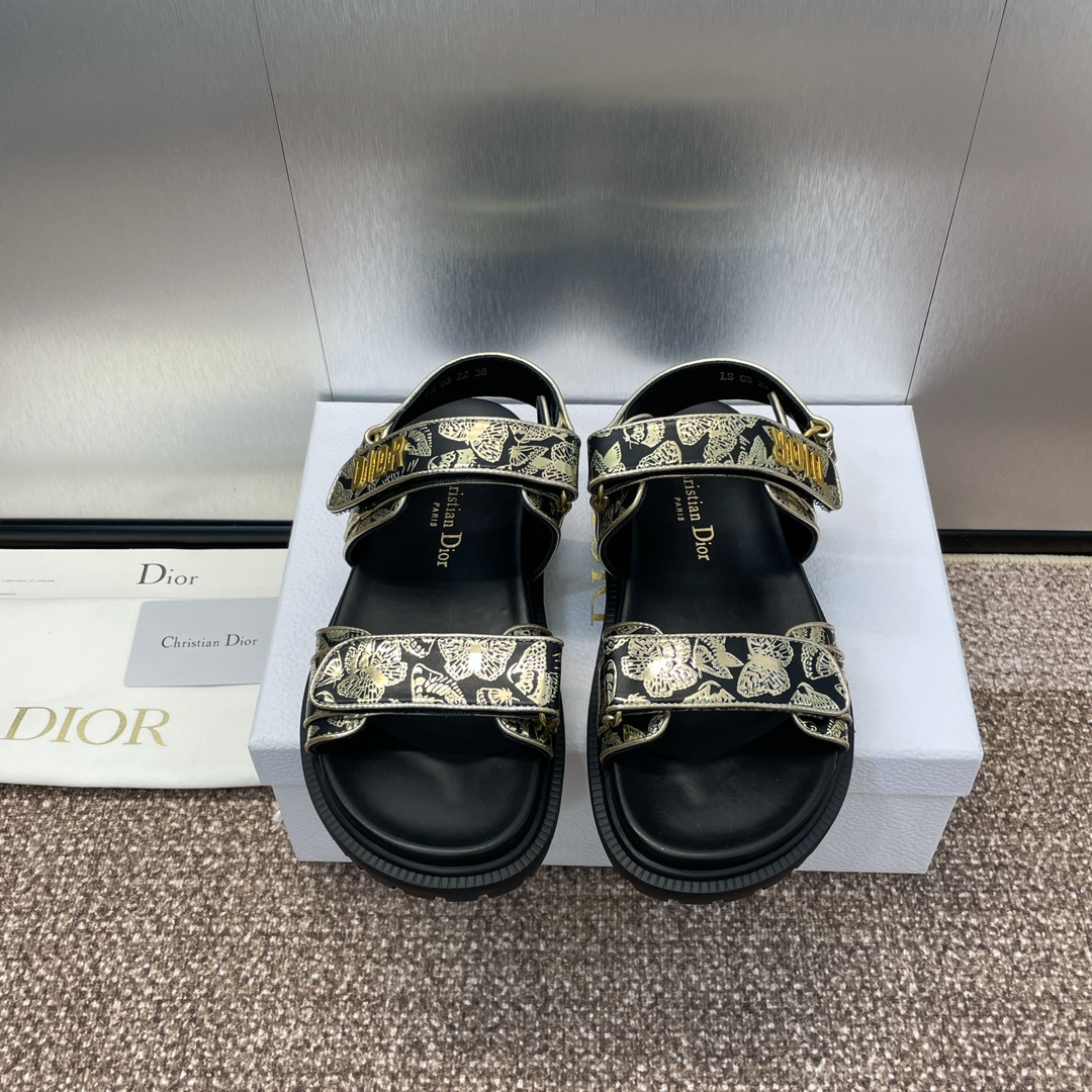 Dior Replicas
 Shoes Sandals Top Perfect Fake
 Gold Hardware Calfskin Cowhide Sheepskin TPU Spring/Summer Collection Vintage Beach