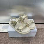 Dior Shoes Sandals Gold Hardware Calfskin Cowhide Sheepskin TPU Spring/Summer Collection Vintage Beach