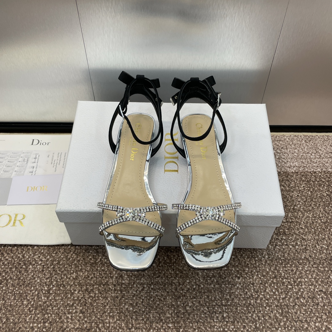 Dior Shoes High Heel Pumps Sandals Gold Hardware Genuine Leather Lambskin Sheepskin Spring/Summer Collection Sunset