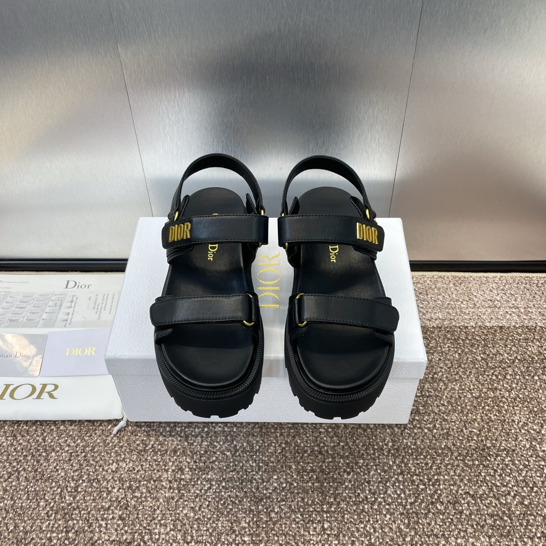 Dior Shoes Sandals Gold Hardware Calfskin Cowhide Sheepskin TPU Spring/Summer Collection Beach