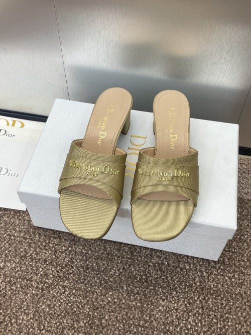 Dior My Dior Sandals - Elegant Block Heel Mules with CD Logo Hardware 1 Dior My Dior Sandals - Elegant Block Heel Mules with CD Logo Hardware