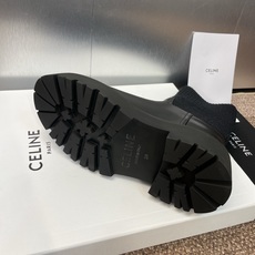 CELINE 秋冬新款毛线筒机车女短靴 瑟琳字母logo厚底低跟圆头骑士登山靴材质:鞋面定制进口小牛皮+ CELINE 秋冬新款毛线筒机车女短靴 瑟琳字母logo厚底低跟圆头骑士登山靴材质:鞋面定制进口小牛皮+