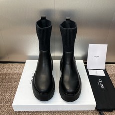 CELINE 秋冬新款毛线筒机车女短靴 瑟琳字母logo厚底低跟圆头骑士登山靴材质:鞋面定制进口小牛皮+ CELINE 秋冬新款毛线筒机车女短靴 瑟琳字母logo厚底低跟圆头骑士登山靴材质:鞋面定制进口小牛皮+