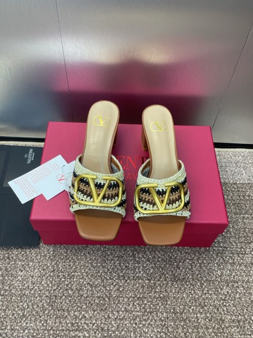 Valentino Garavani Women's Logo Block Heel Mules, Square Toe Sandals 1 Valentino Garavani Women's Logo Block Heel Mules, Square Toe Sandals