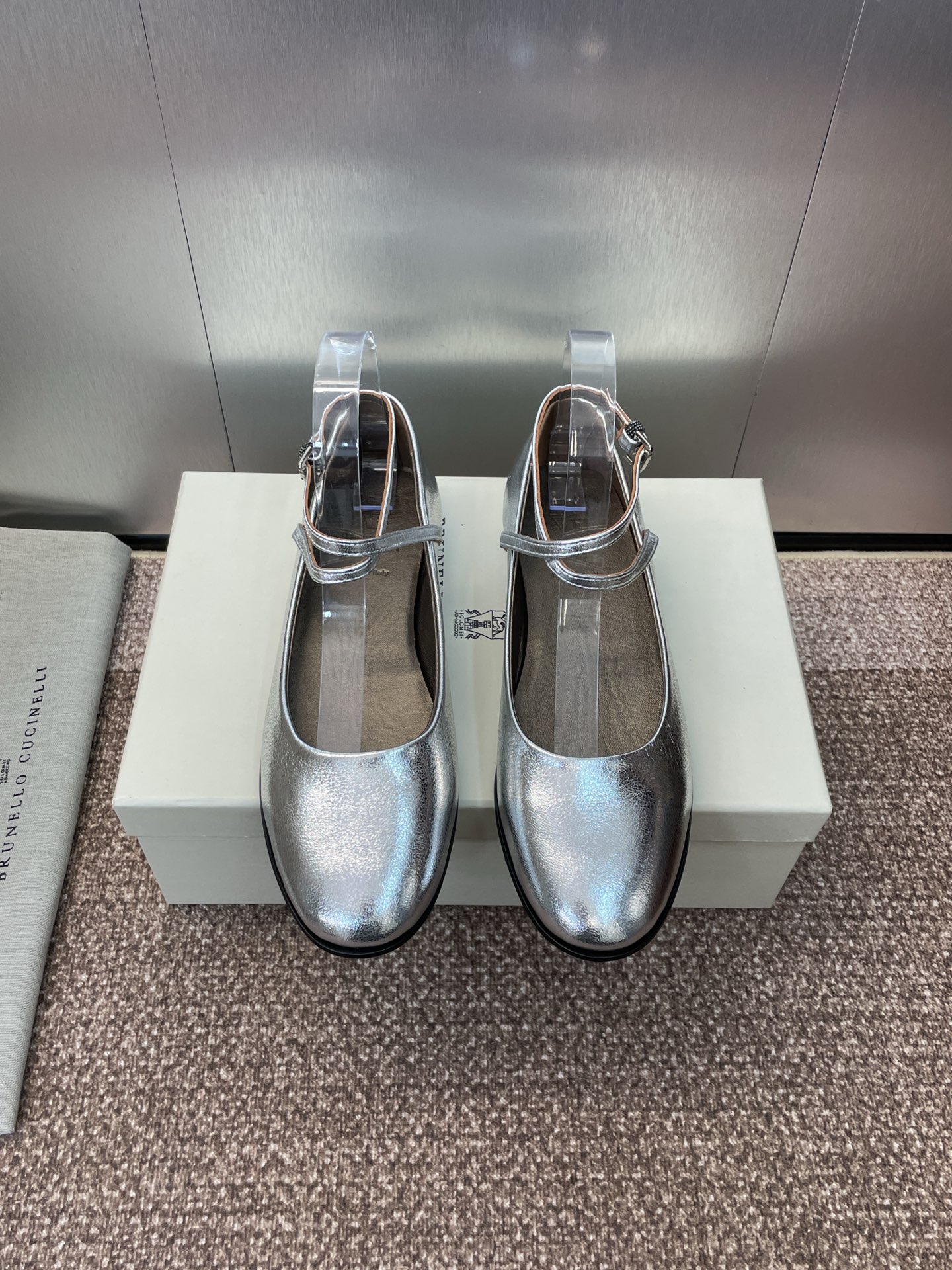 “Autumn 2025 Ballet Girl’s Shoes by Brenello Cucineli: Metal & Sheepskin, Italian Design (Size 35-39)”