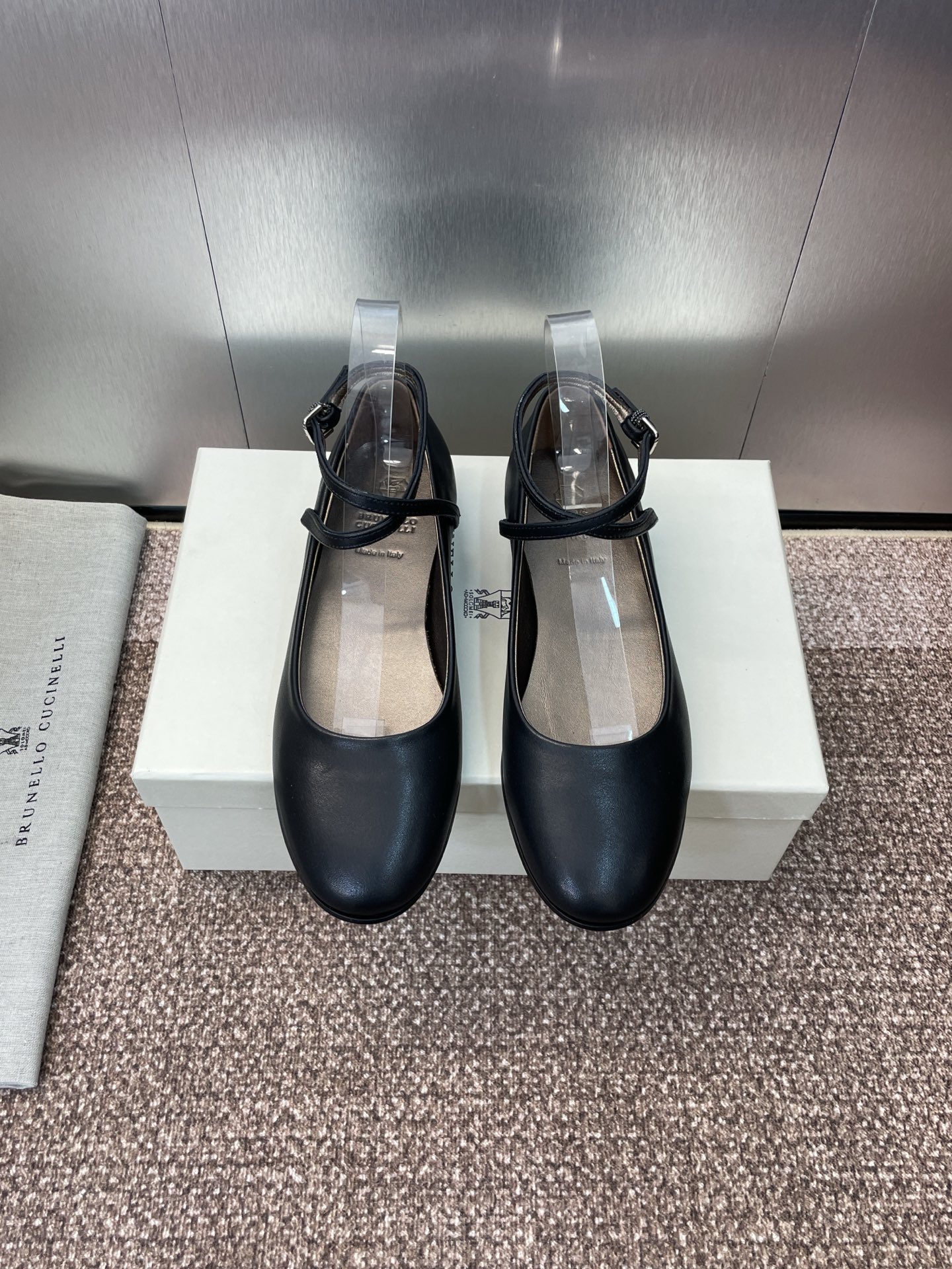 Autumn 2025 Ballet Girl’s Shoes by Brenello Cucineli: Metal & Sheepskin Import, Italian Design