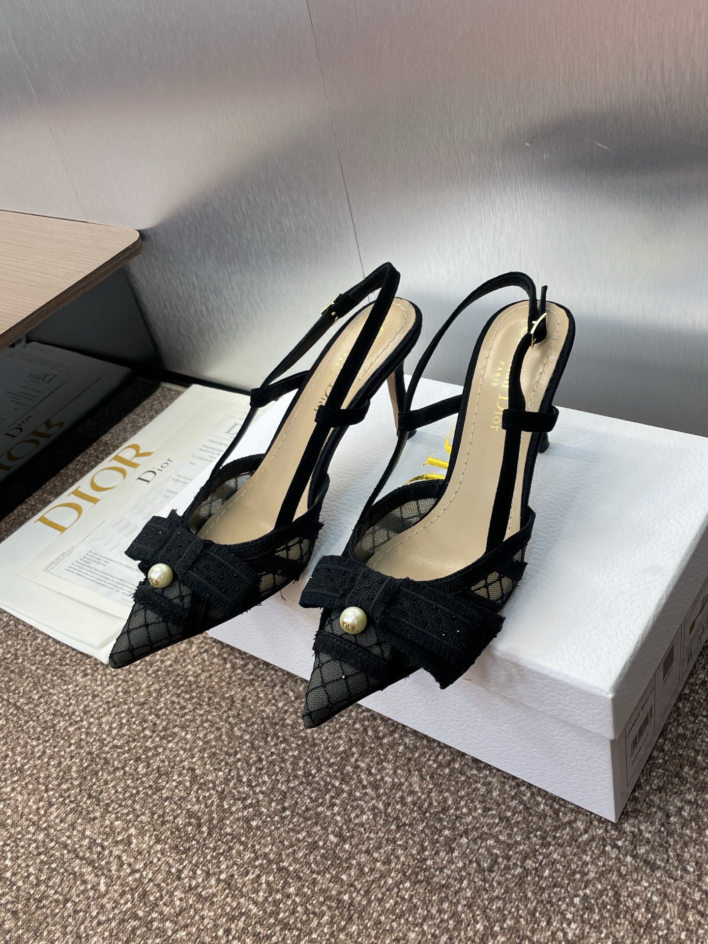 Dior Adiorable Rhinestone Bow Slingback Pumps - Elegant & Fashionable 4 i1757451329329 4060 0 2