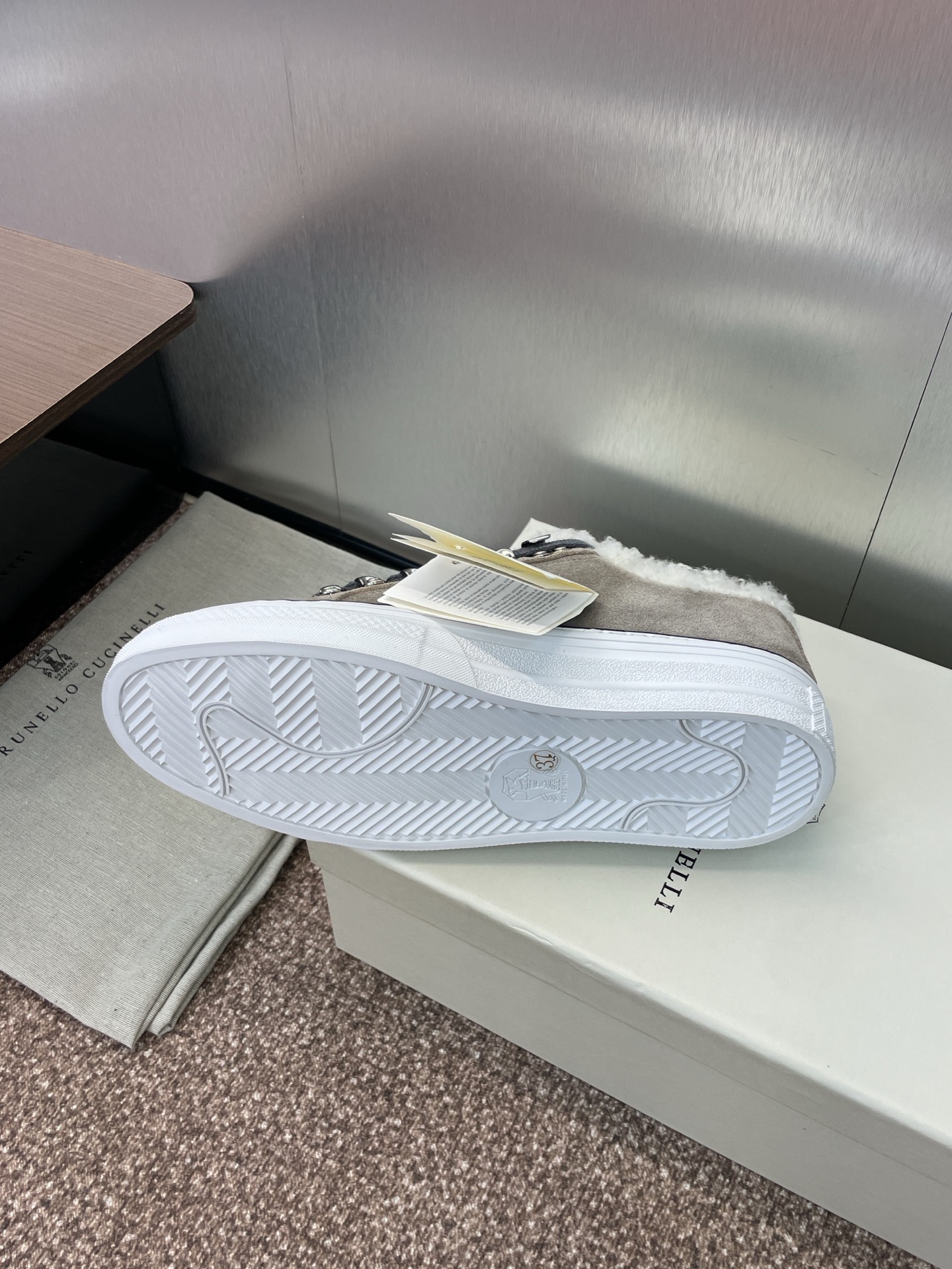 Brunello Cucinelli Women's Shearling-Lined Suede Sneakers - Lace-up, Low Top 10 i1757796350599 5433 0 8