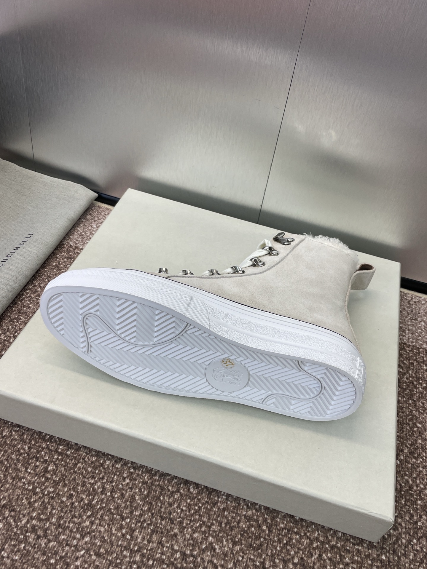 Brunello Cucinelli Women's High-Top Shearling Sneakers - Lace-Up, Round Toe 10 i1757796506262 8468 0 8