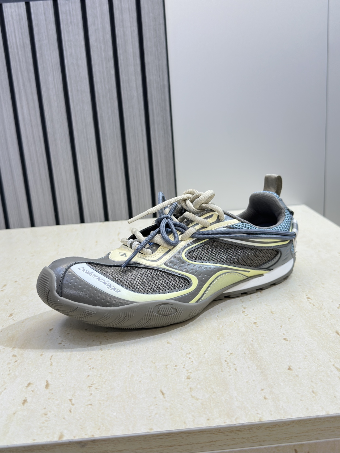 BALENCIAGA 2026春夏情侣款拼色棒球休闲阿甘跑步鞋 巴黎世家字母logo复古平底圆头系带网球