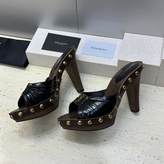 SAINT LAURENT PARIS 圣罗兰2026春夏新款中跟木底防水台女鞋 YSL字母logo五 SAINT LAURENT PARIS 圣罗兰2026春夏新款中跟木底防水台女鞋 YSL字母logo五
