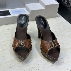 SAINT LAURENT PARIS 圣罗兰2026春夏新款中跟木底防水台女鞋 YSL字母logo五 SAINT LAURENT PARIS 圣罗兰2026春夏新款中跟木底防水台女鞋 YSL字母logo五