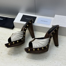 SAINT LAURENT PARIS 圣罗兰2026春夏新款中跟木底防水台女鞋 YSL字母logo五 SAINT LAURENT PARIS 圣罗兰2026春夏新款中跟木底防水台女鞋 YSL字母logo五