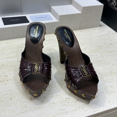 SAINT LAURENT PARIS 圣罗兰2026春夏新款中跟木底防水台女鞋 YSL字母logo五 SAINT LAURENT PARIS 圣罗兰2026春夏新款中跟木底防水台女鞋 YSL字母logo五