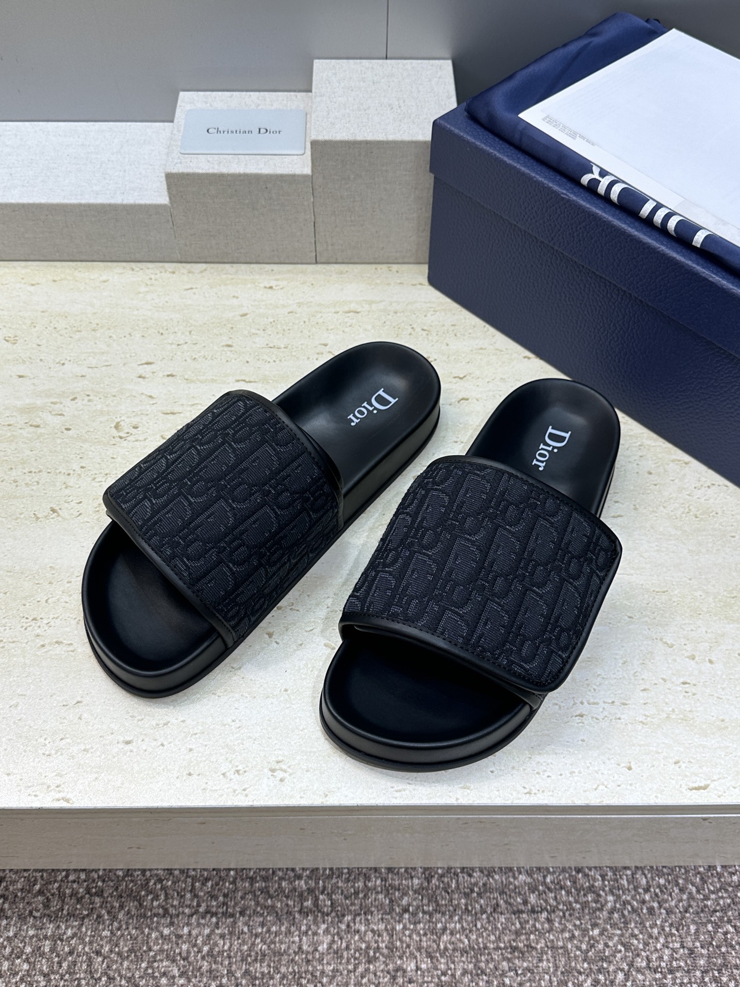 Dior 迪奥 2026春夏走秀新款Alias魔术贴男拖鞋 CD字母logo Oblique老花明星同款