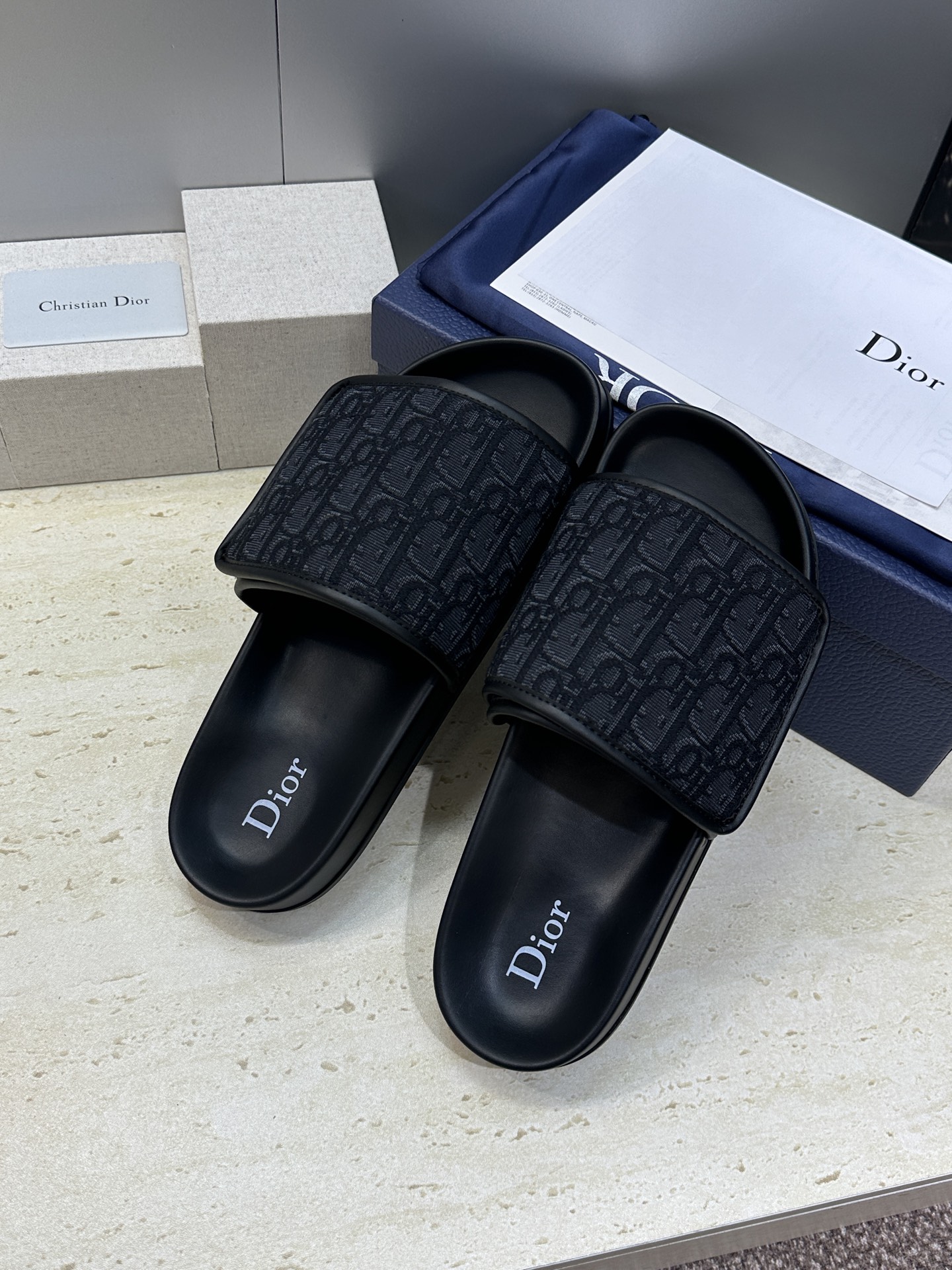 Dior 迪奥 2026春夏走秀新款Alias魔术贴男拖鞋 CD字母logo Oblique老花明星同款