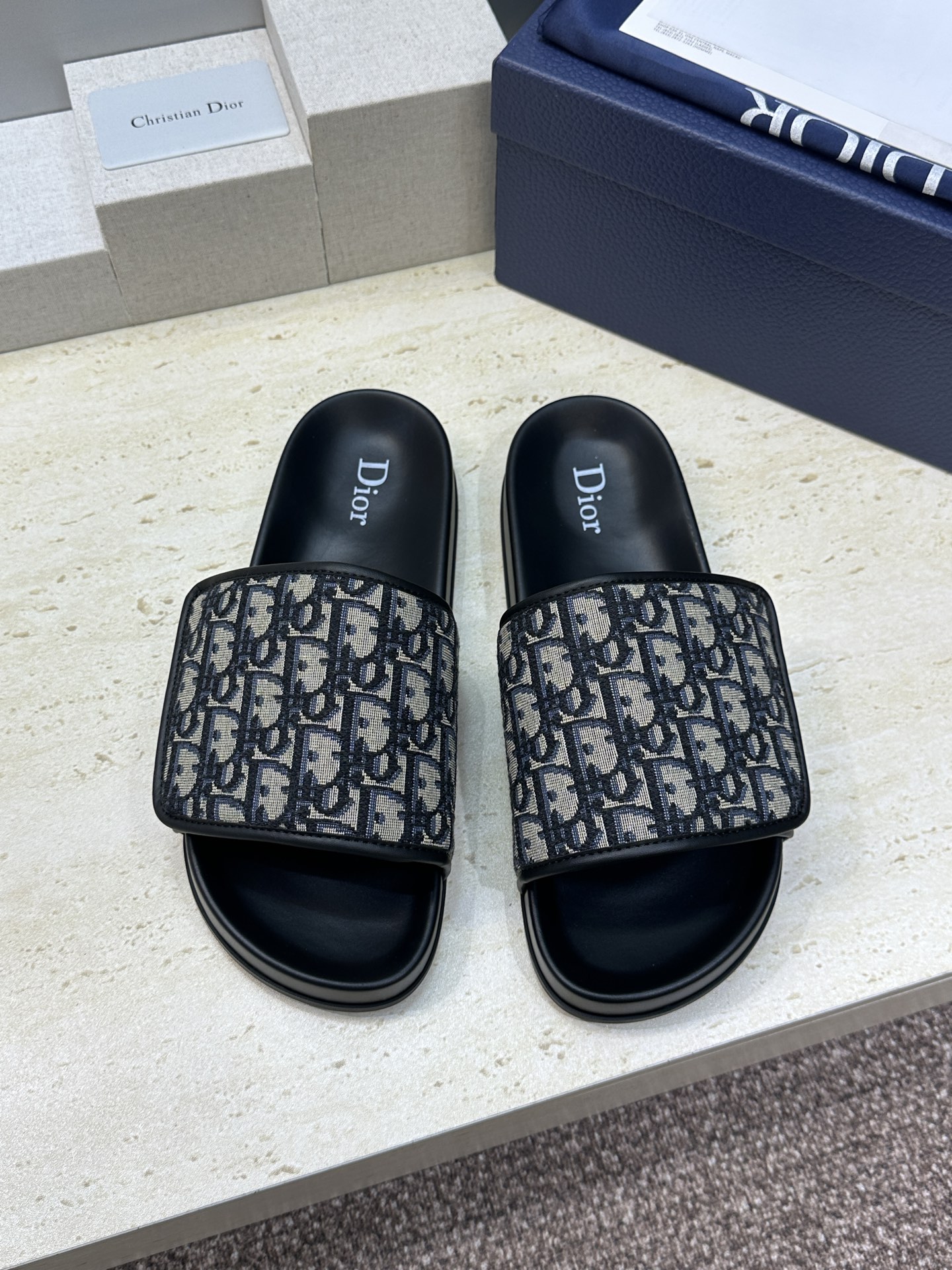 Dior 迪奥 2026春夏走秀新款Alias魔术贴男拖鞋 CD字母logo Oblique老花明星同款