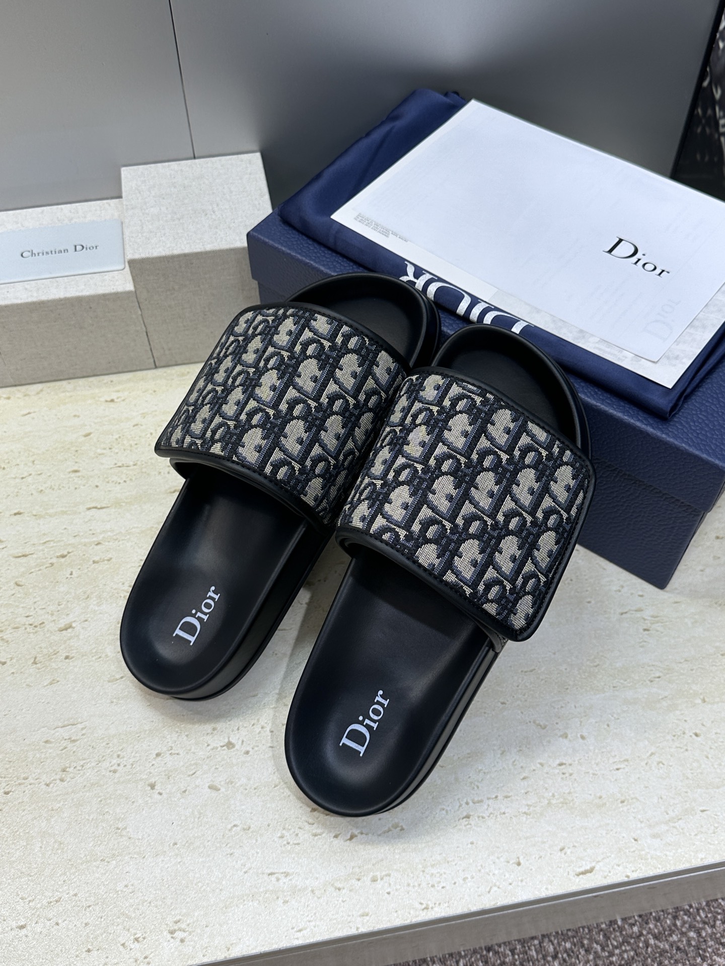 Dior 迪奥 2026春夏走秀新款Alias魔术贴男拖鞋 CD字母logo Oblique老花明星同款